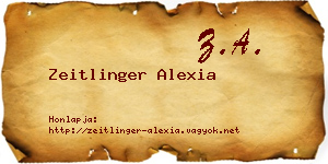 Zeitlinger Alexia névjegykártya